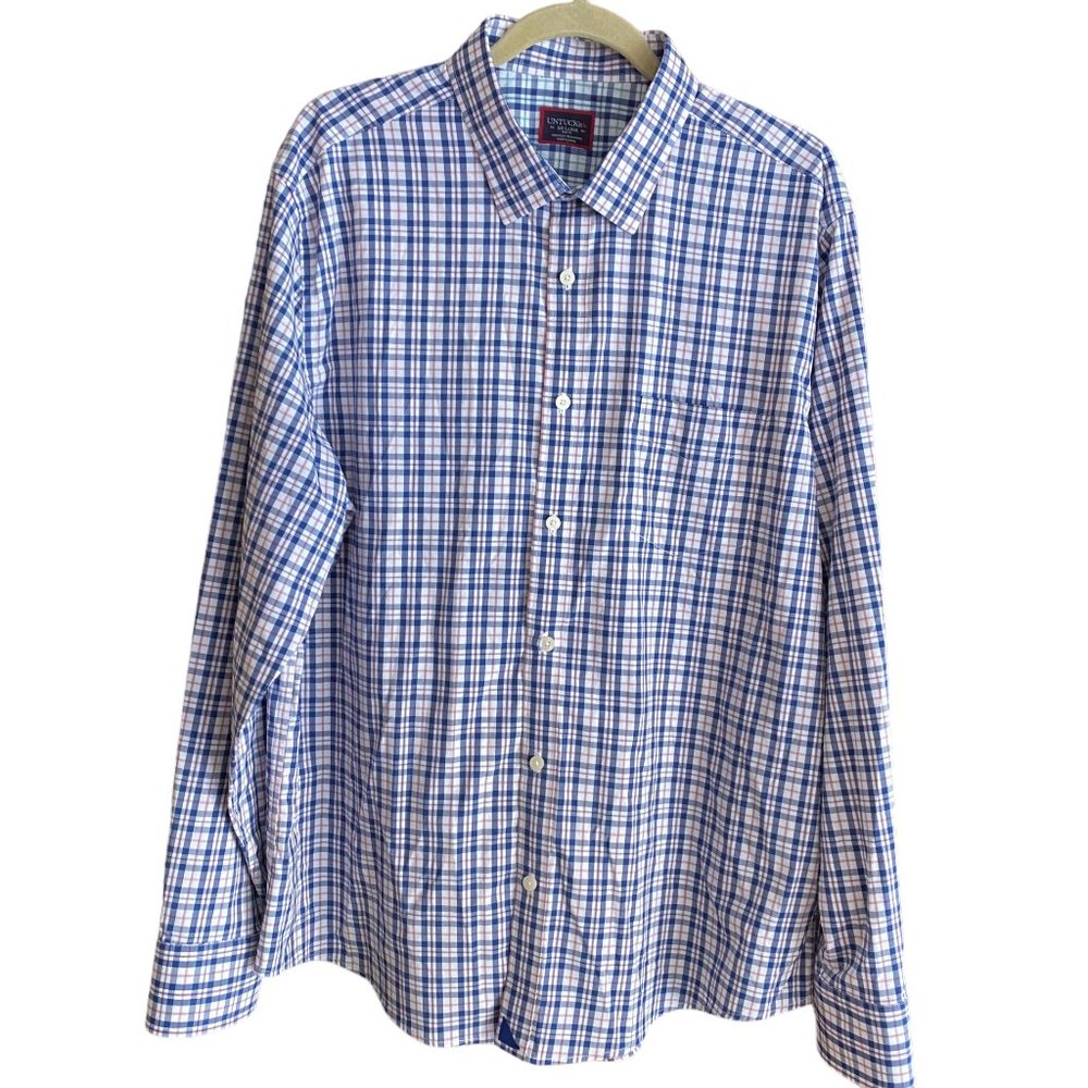UNTUCKit Macul Performance Wrinkle Free Shirt Packable Plaid Nylon Button-XXL